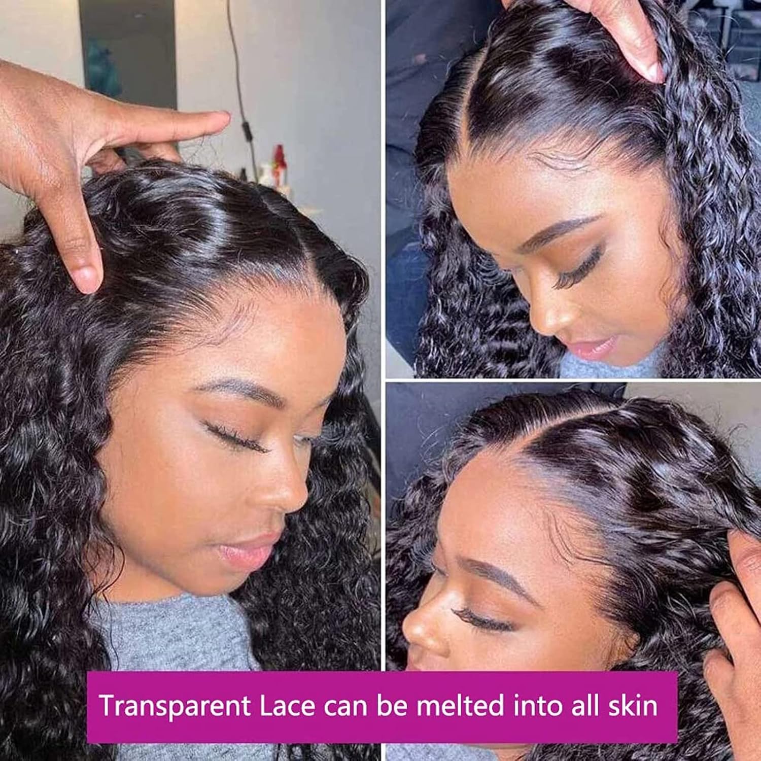 Sandistore Pelucas de cabello humano de grado para mujeres negras, pelucas brasileñas sin pegamento con abuelitos de aspecto natural