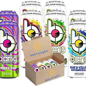 Bang Energy Drinks Paquete variado rosa de Swirly Pop Limoncello azul y amarillo Wyldin Watermelon Nectarina Blueberry Cero calorías Bebidas Bang Energy Drinks Paquete variado rosa de Swirly Pop Limoncello azul y amarillo Wyldin Watermelon Nectarina Blueberry Cero calorías Bebidas