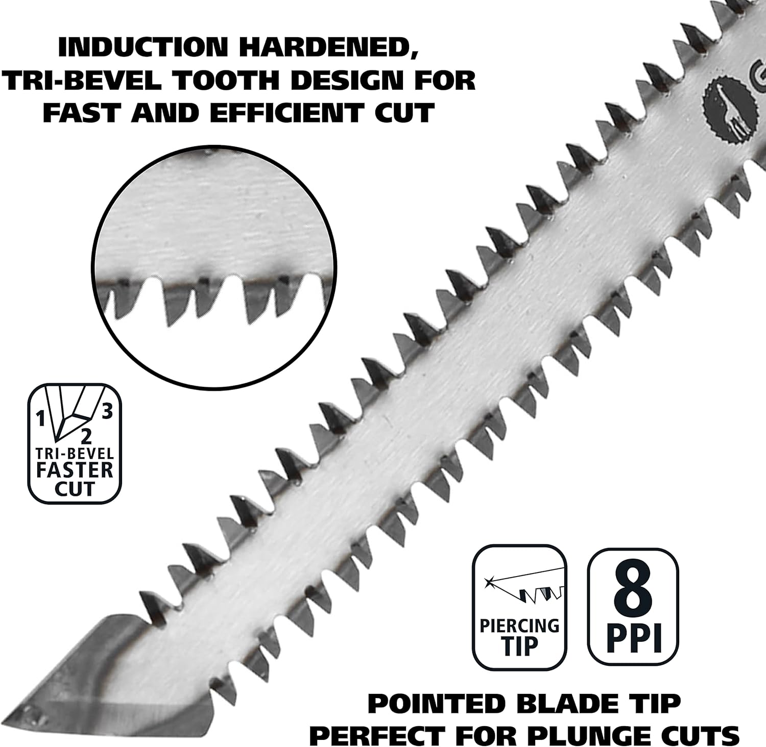 GreatNeck 74031 – Sierra Jab y funda de doble filo, herramienta de corte para paneles de yeso, sierra de doble cara, sierra Jab de hoja de piedra,
