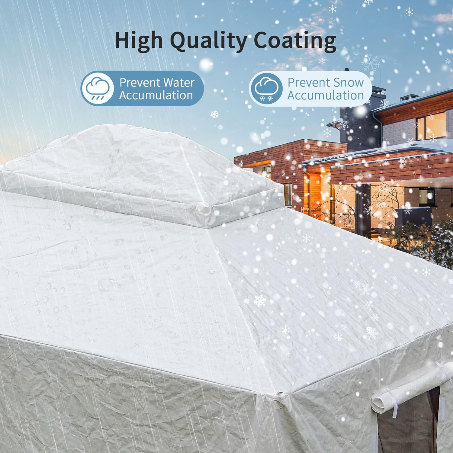 Domi Outdoor Living – Cubierta universal de invierno para cenadores de tapa dura, cubierta cerrada con paredes laterales y ventanas de malla,