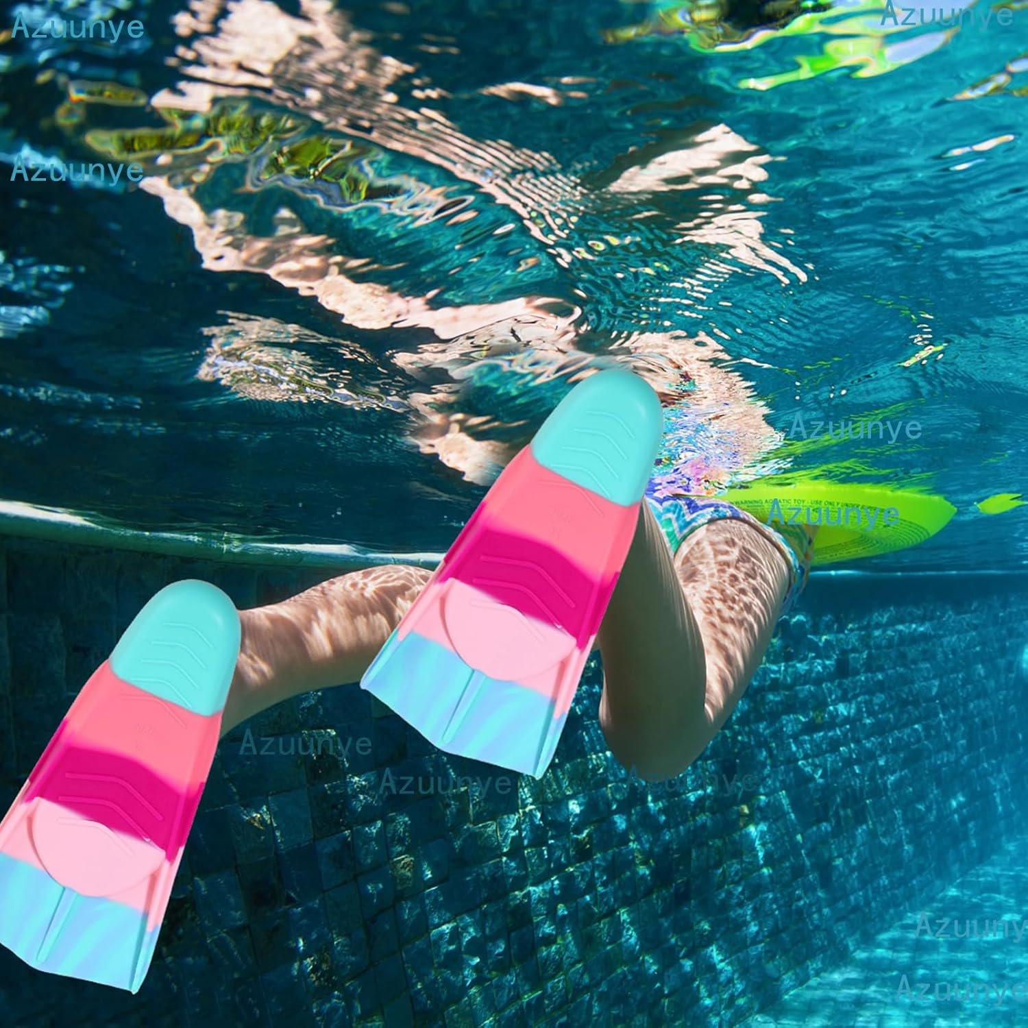 Aletas de natación para niños, aletas cortas de natación para piscina y entrenamiento para niñas y niños