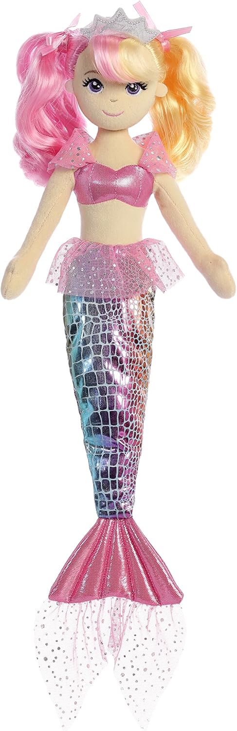 Aurora Enchanting Sea Sparkles Rainbow Sea Rose – Juego imaginativo – Compañeros mágicos – 18 pulgadas