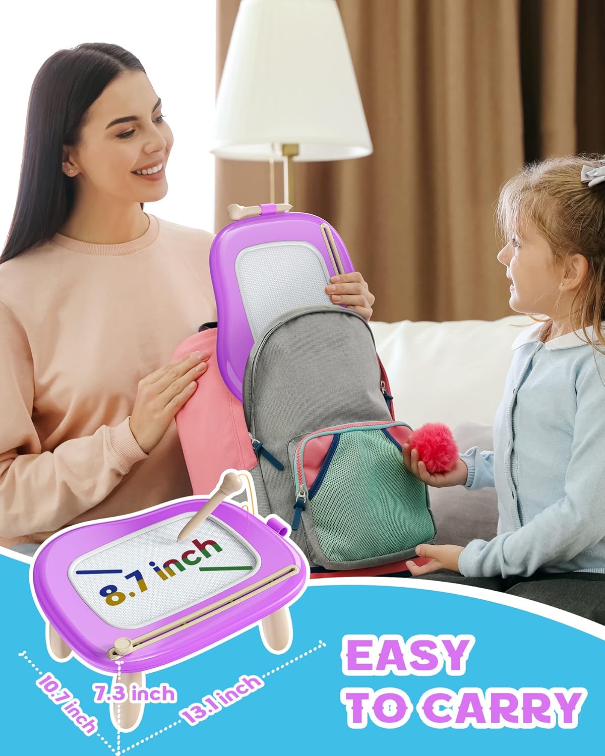 bravokids Tableta de escritura LCD de 8,5 pulgadas, tablero de dibujo magnético