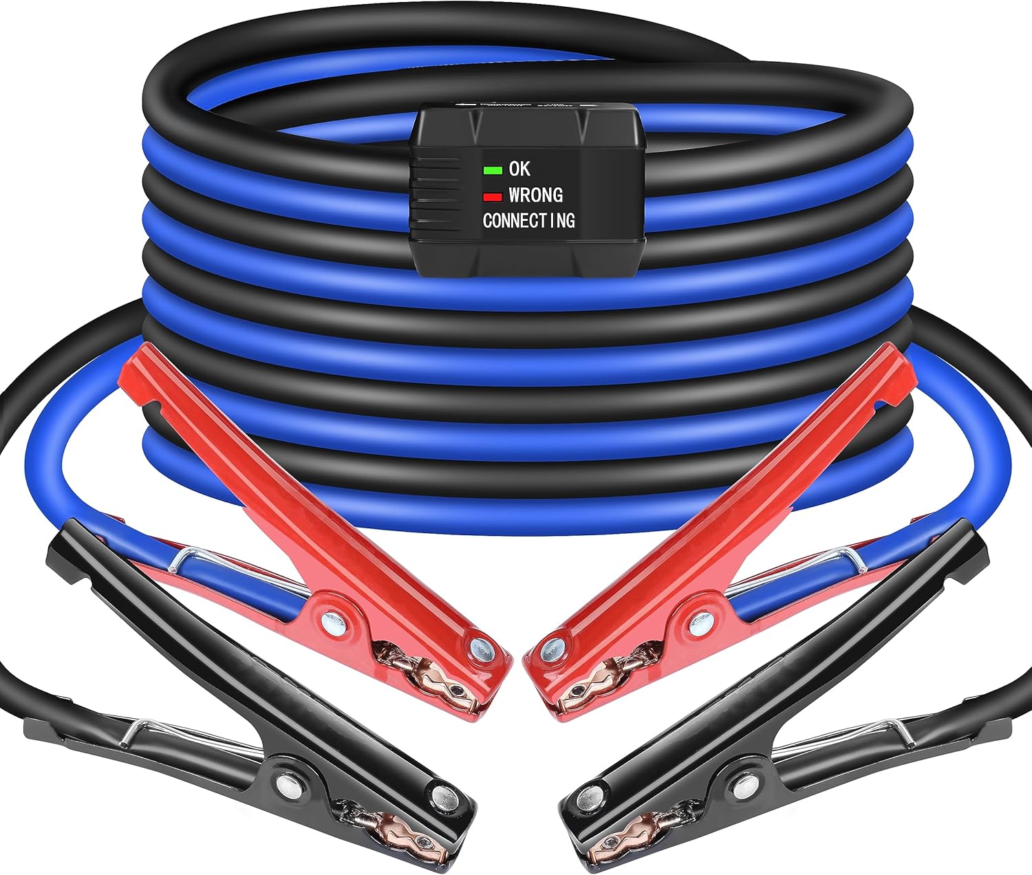 Kit de cables de puente con protector inteligente para automóvil, calibre 6, cable de refuerzo de 16 pies para coche, SUV y camiones batería con