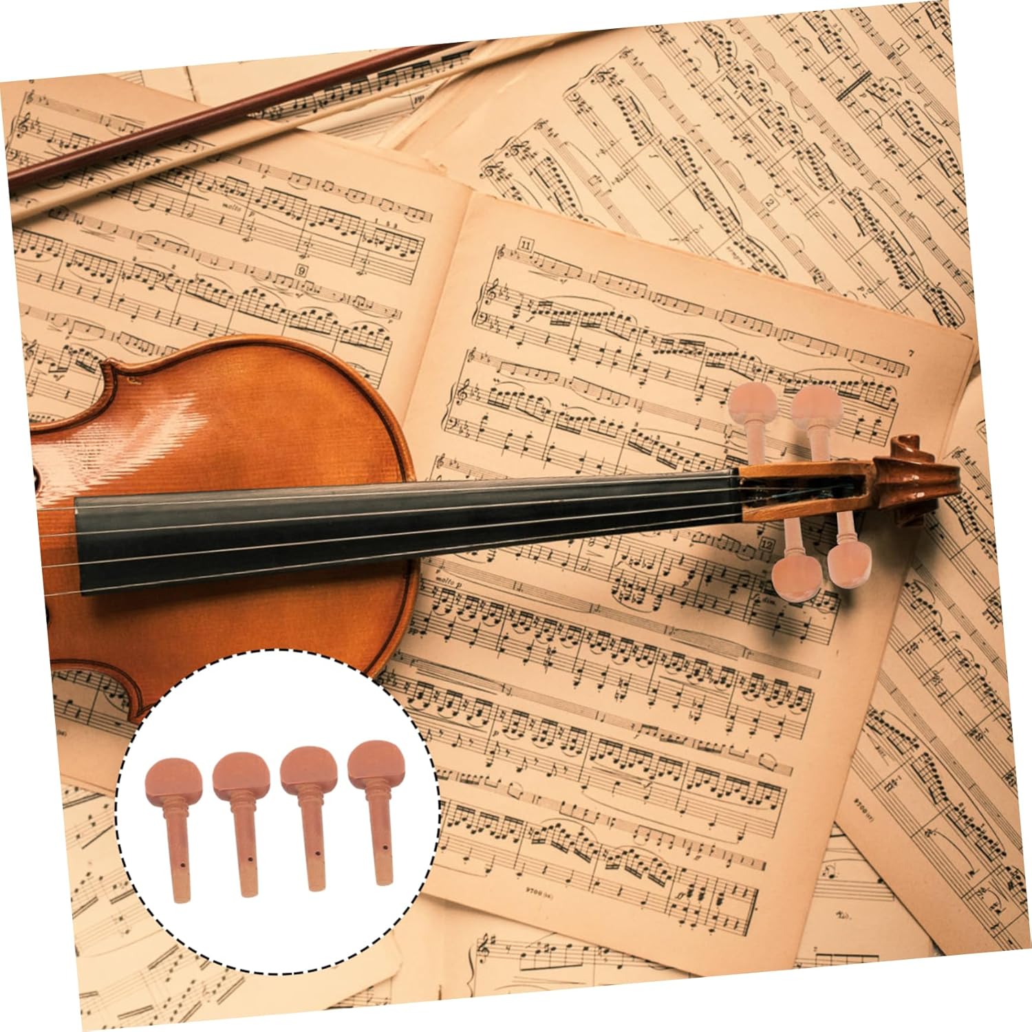 ERINGOGO 16 piezas de afinadores de violín Accesorios de violín Clavijas de afinación de violín Piezas de violín Accesorios mecánicos Suministros de