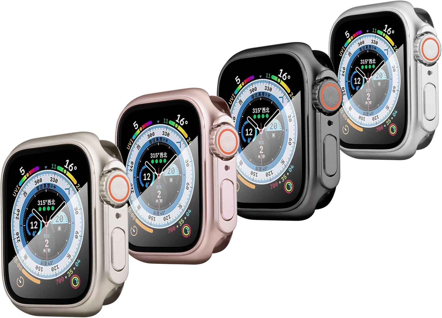 Convierte el iWatch en Ultra Protección completa 3 en 1 compatible con Apple Watch Series 87654 SESE2 de 1.732 pulgadas, 1.772 pulgadas, resistente