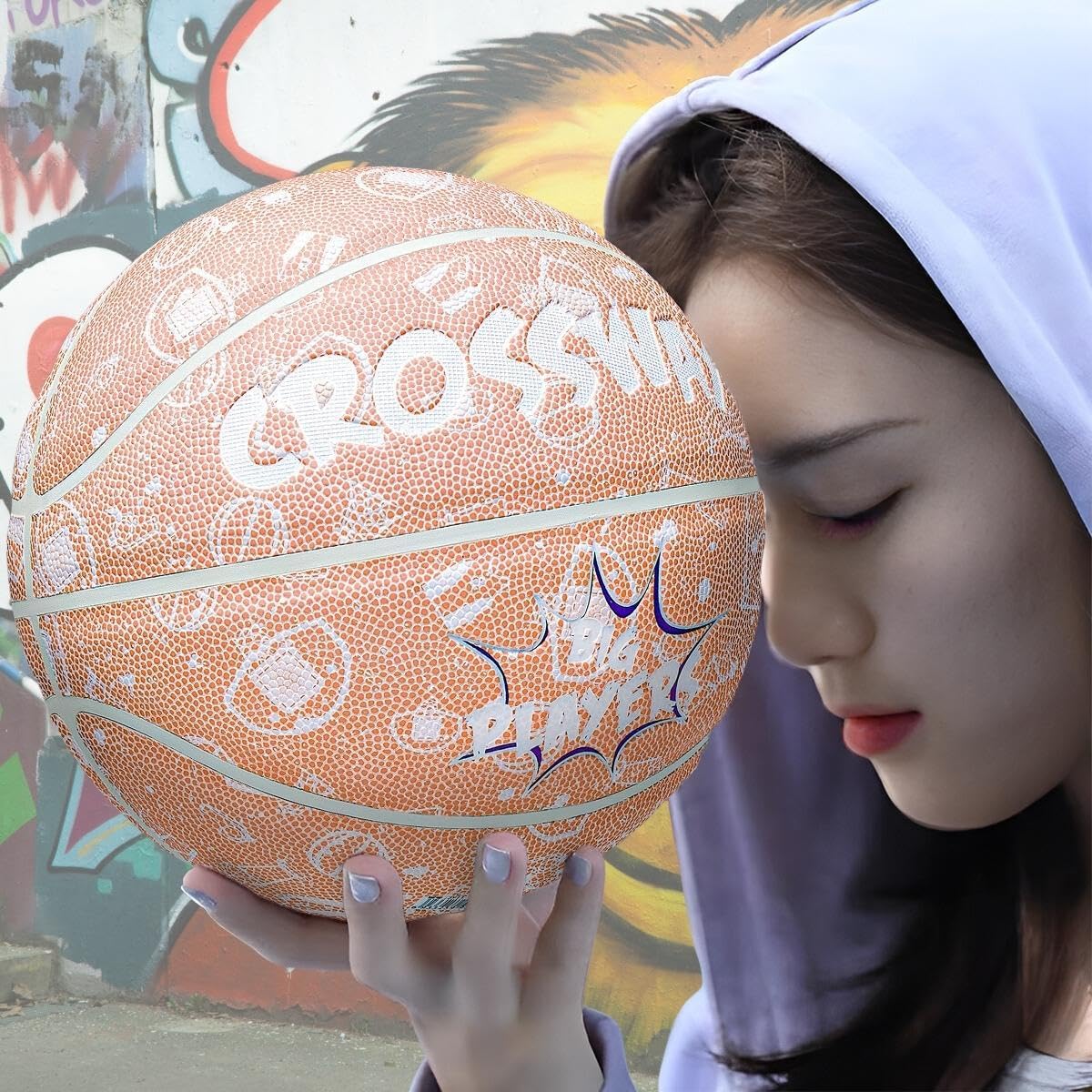Crossway Big Player Series Premium Composite Basketball – Moisture-Wicking, Non-Slip, and Durable for IndoorOutdoor Training. Includes Pump.