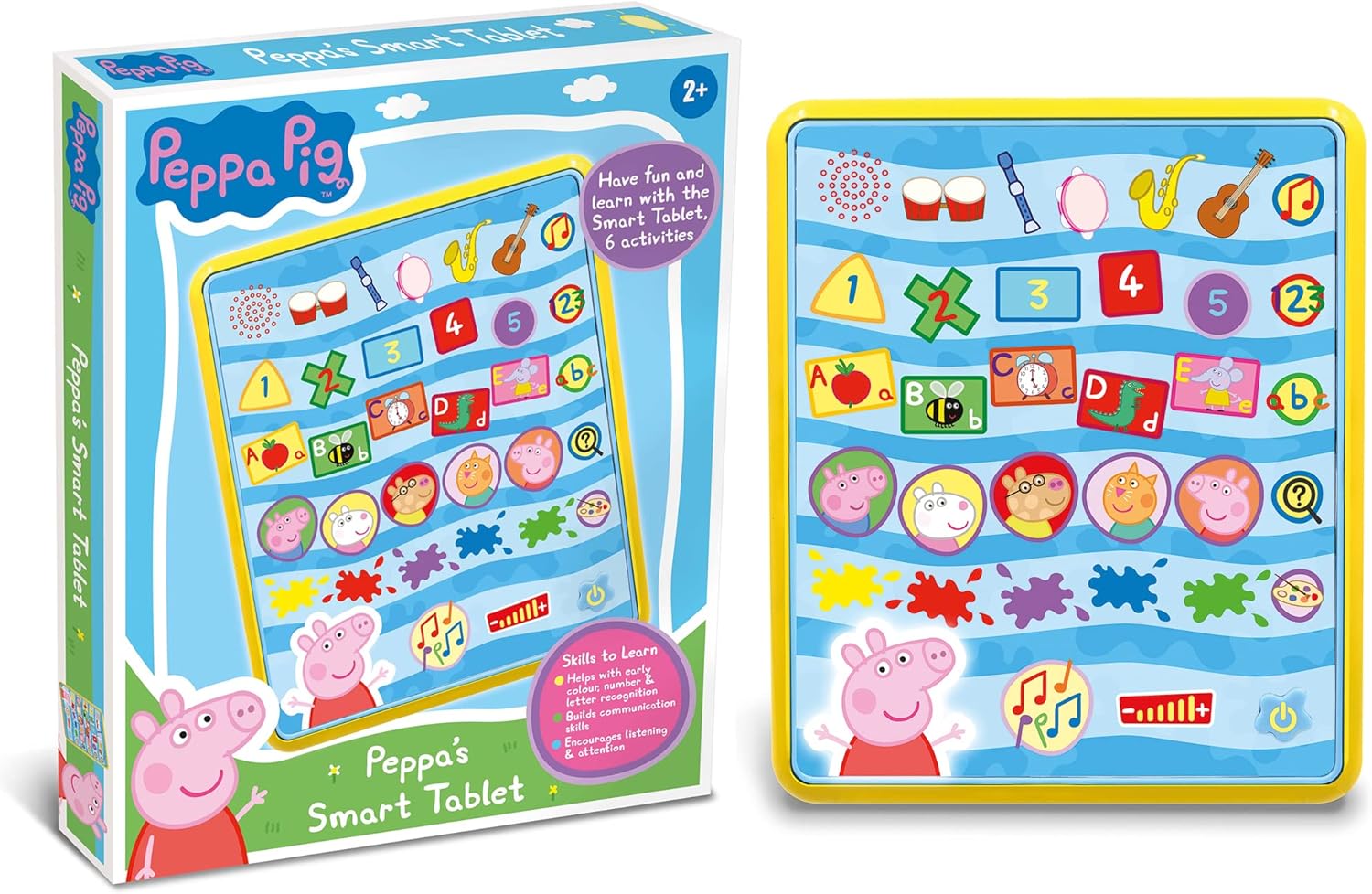 Peppa Pig PP04 Peppa’s Smart Tablet Toy para niños, multiaprendizaje interactivo y desarrollo infantil, colores, números y reconocimiento de letras