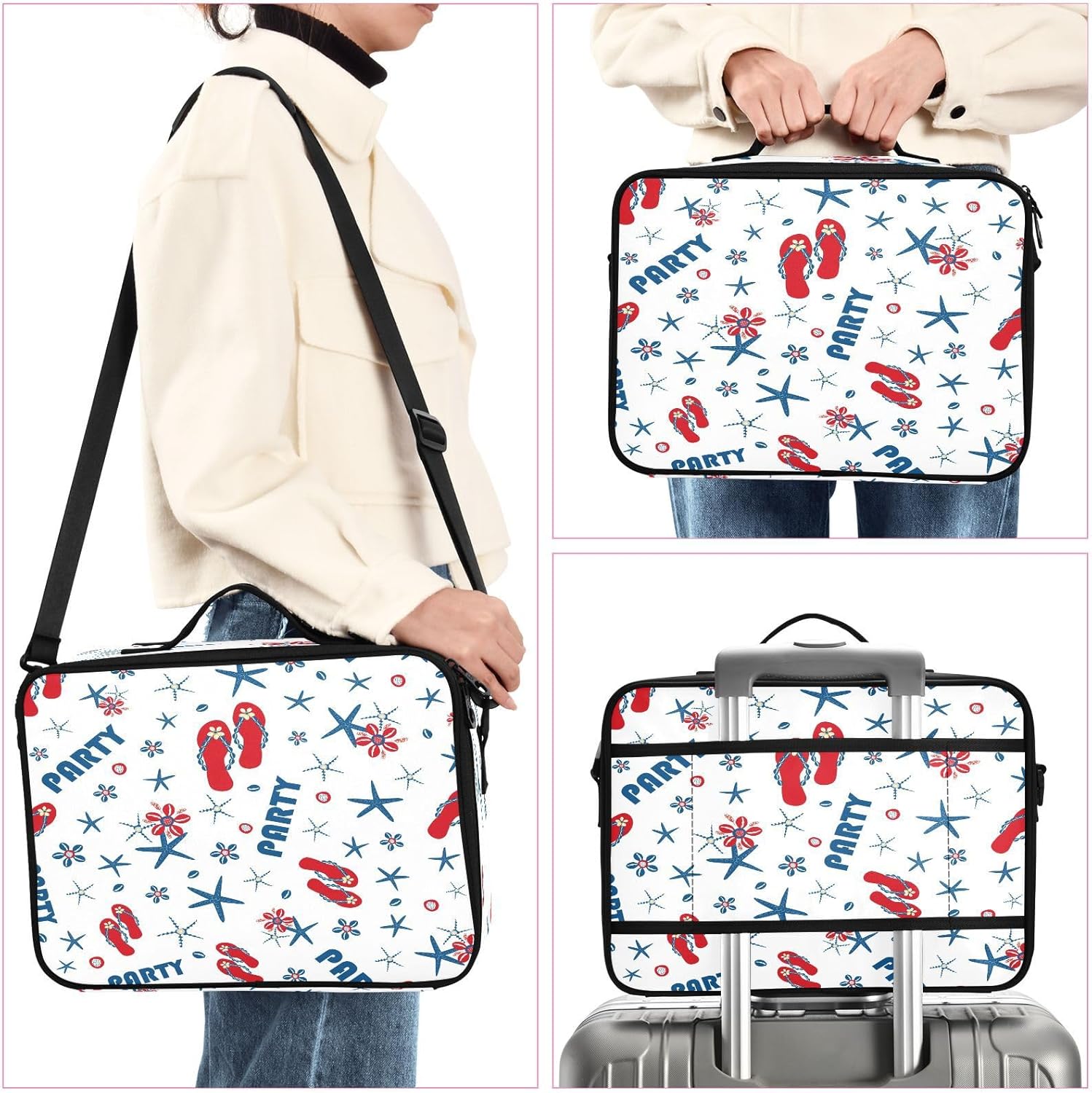 Zathe Bolsa de viaje para mujer, bolsa de maquillaje, bolsa de maquillaje, bolsa de aseo para cosméticos, hombres, mujeres, adolescentes, hombres y