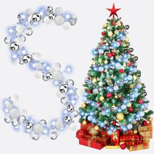 Guirnalda de bolas de Navidad de 6 pies con luces LED, guirnalda de bombillas iluminadas de Navidad, decoración de bolas de árbol de Navidad, Guirnalda de bolas de Navidad de 6 pies con luces LED, guirnalda de bombillas iluminadas de Navidad, decoración de bolas de árbol de Navidad,