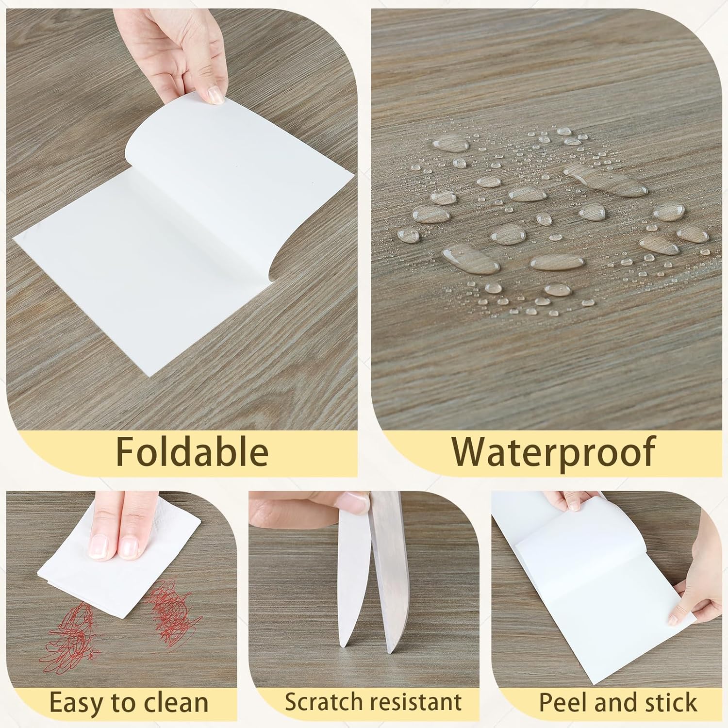 STICKEEP Azulejos de vinilo de 6 x 36 pulgadas, rollo de azulejos de vinilo para despegar y pegar, impermeable, adhesivo para despegar y pegar,