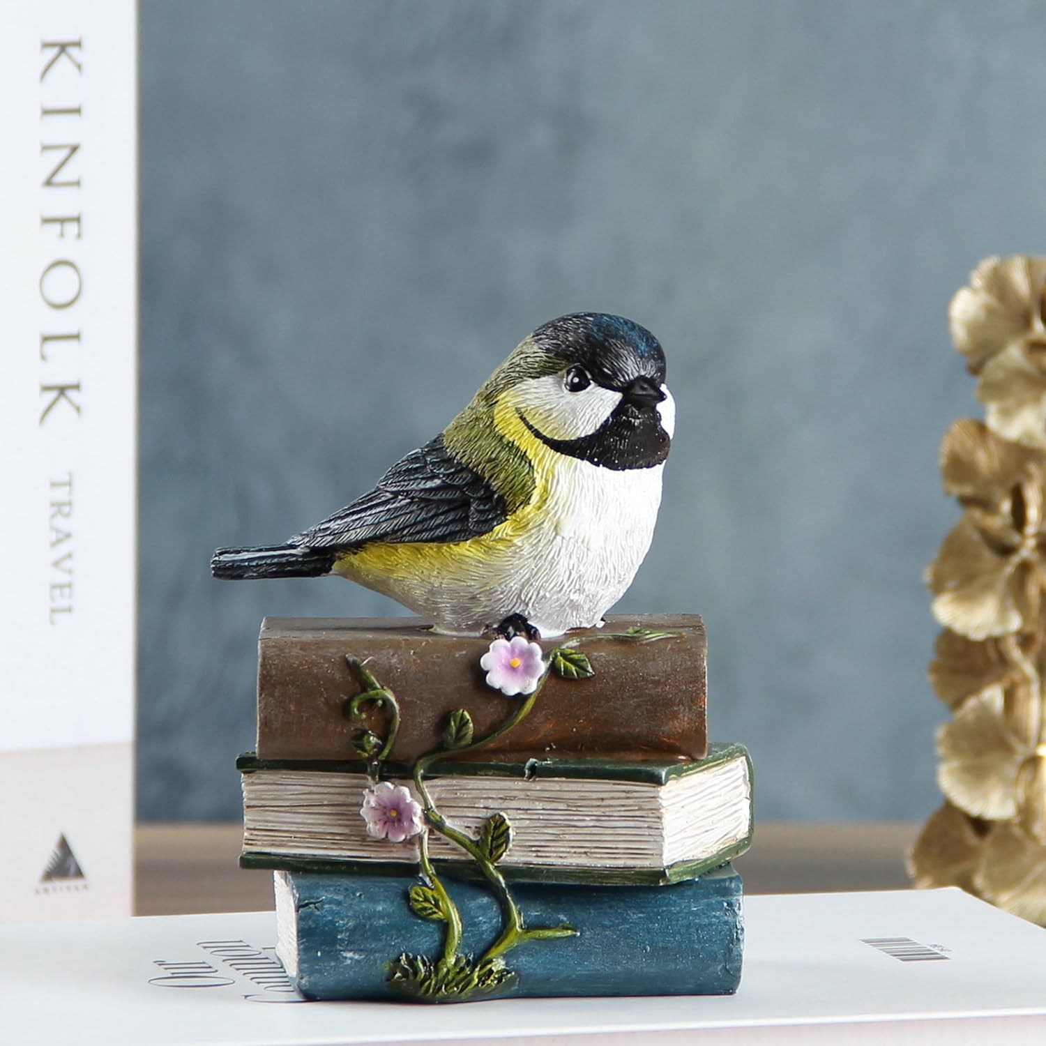 Estatua de pájaro para decoración de jardín, esculturas y estatuas de jardín, figura de pájaro de animales para interiores y exteriores, patio,