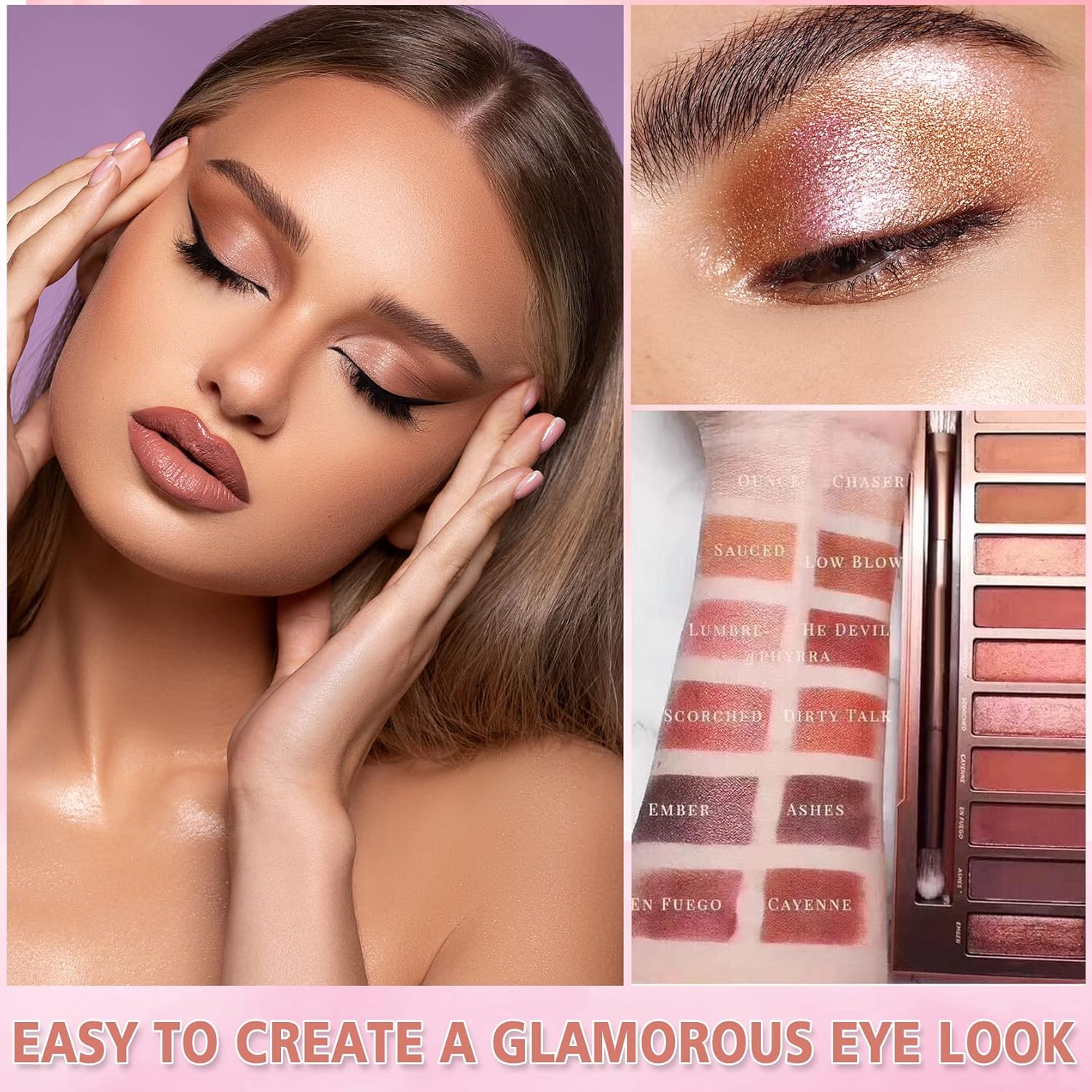 Paleta de sombras de ojos desnudas mate de 12 colores, paleta de sombras de ojos mate, paleta de sombras de ojos neutras brillantes y altamente