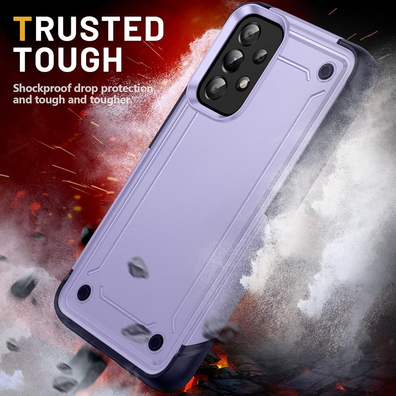 Asuwish Funda protectora de pantalla de vidrio templado para Samsung Galaxy A53 5G y delgada y resistente híbrida protectora de doble capa,