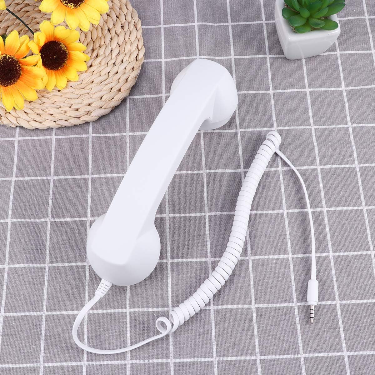 UKCOCO 0.138 in Universal Retro Teléfono Auricular, Sosteniendo Un Teléfono Celular Para Teléfono, Anti Receptores Para Teléfono