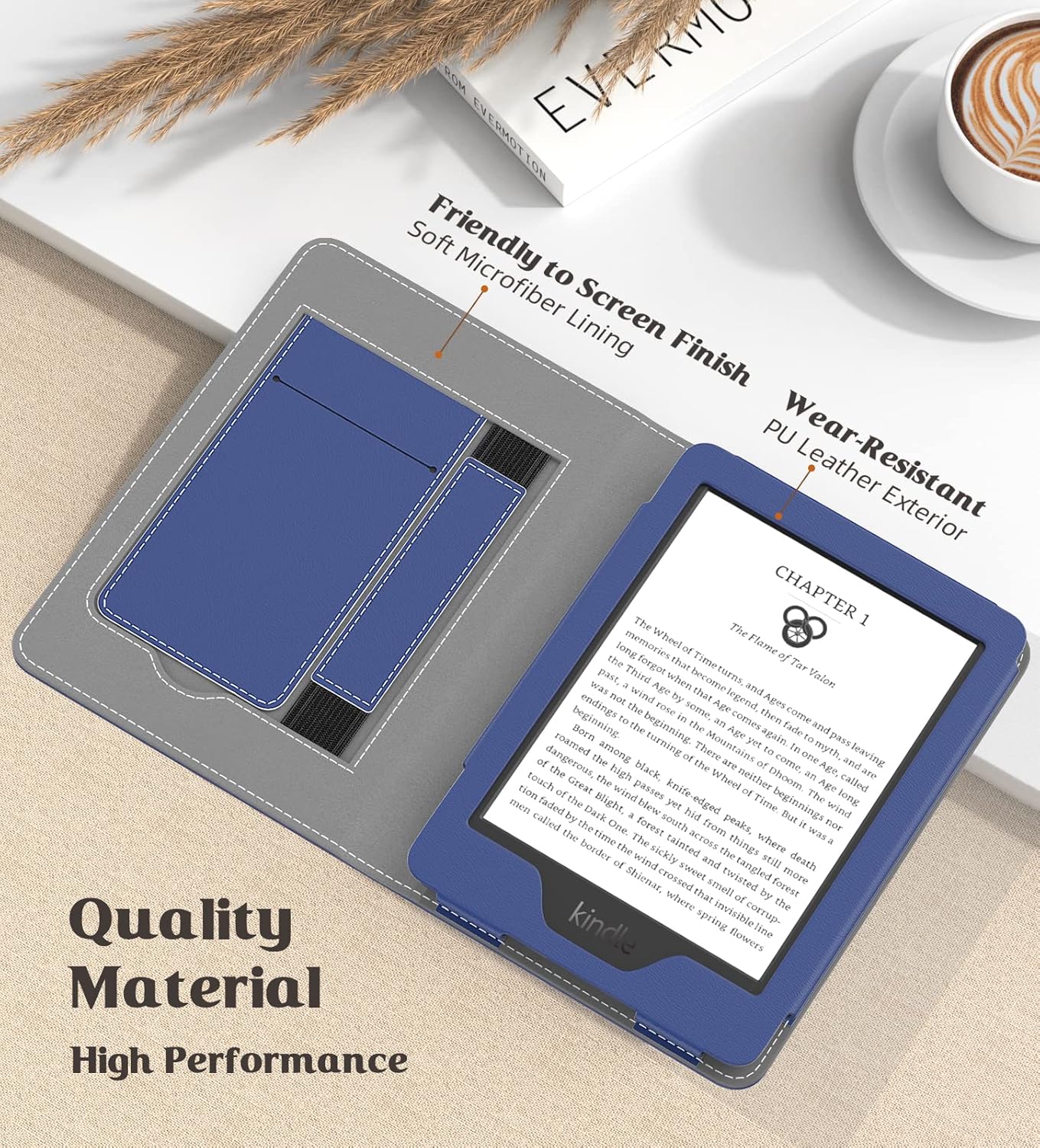 MoKo Funda para Kindle de 6 pulgadas (11 generación, versión 2022), Kindle (10 generación, 2019)Kindle (8 generación, 2016), carcasa de poliuretano