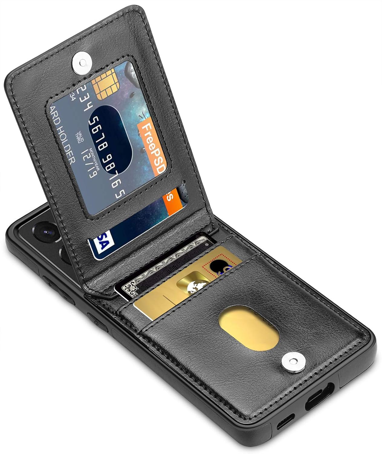 LakiBeibi Funda para Samsung Galaxy S21 Ultra, funda para teléfono S21 Ultra, funda de piel ligera de doble capa con tarjeteros, funda protectora