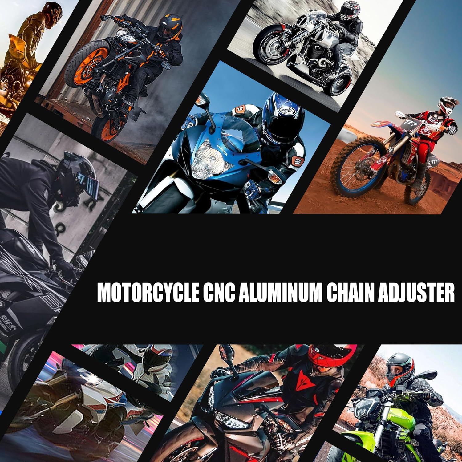 Universal motocicleta CNC aluminio cadena tensor modificado accesorios regulador aleación nuevo rodillo automático rueda herramientas para moto
