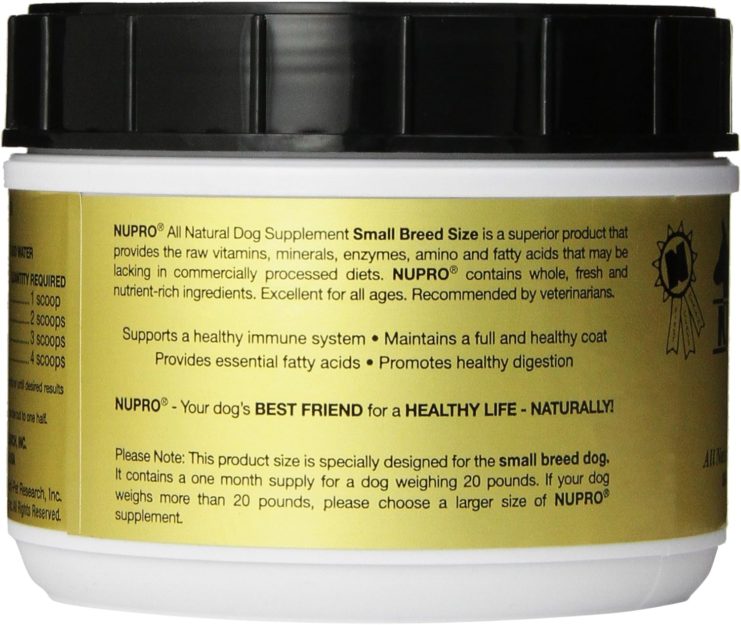 Suplemento natural para perros Nutri-Pet Nupro., Razas pequeñas