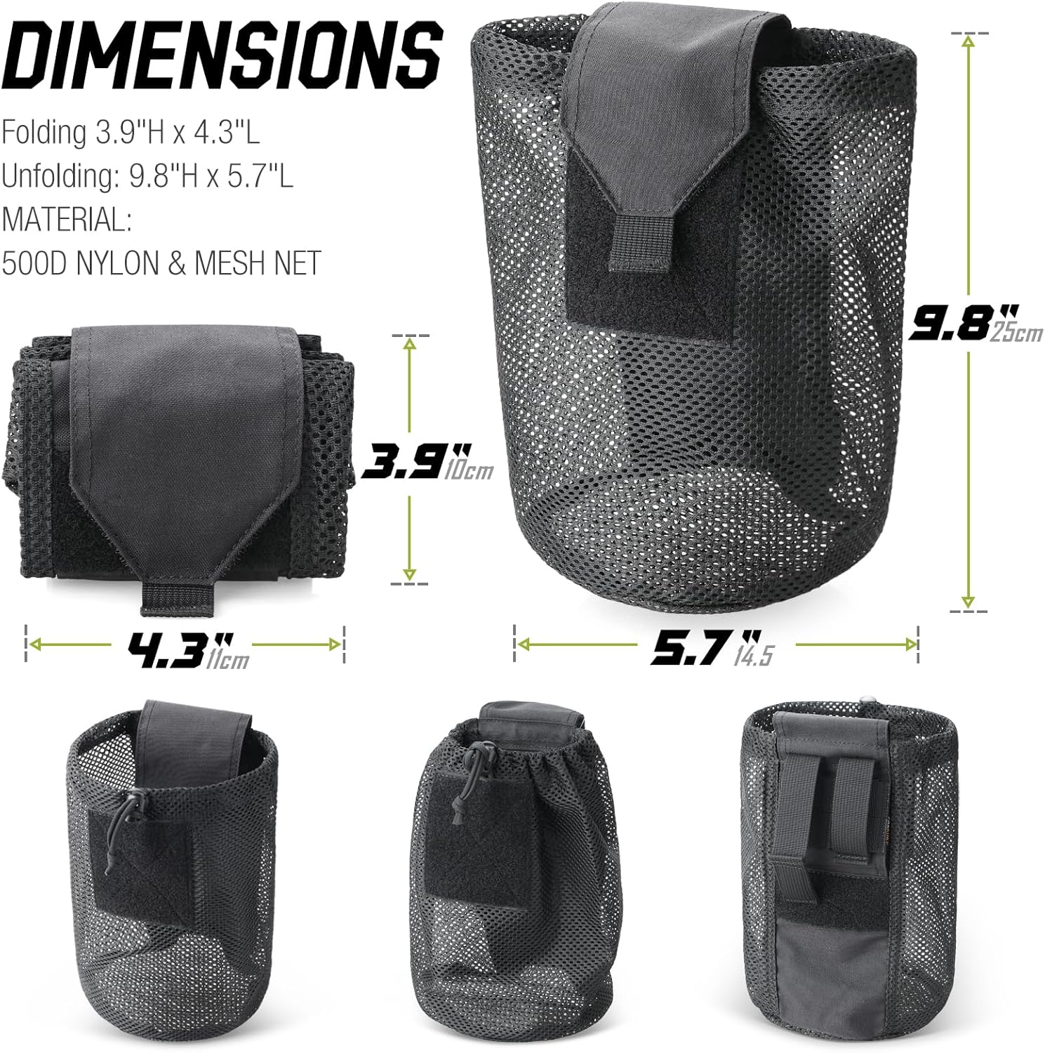 WYNEX Bolsa táctica Molle Dump,Roll-Up Drawstring Magazine Utility Bag plegable