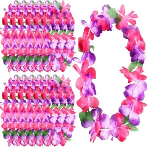 24 piezas de collar de Leis hawaiano grueso, collar floral Leis de flores para fiesta Luau, guirnalda de baile Hula flores lazo para el cuello para 24 piezas de collar de Leis hawaiano grueso, collar floral Leis de flores para fiesta Luau, guirnalda de baile Hula flores lazo para el cuello para