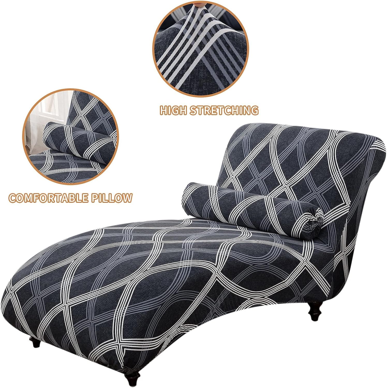 XIBAI Funda para tumbona sin brazos, funda elástica estampada para sofá reclinable para sala de estar, #10, talla única