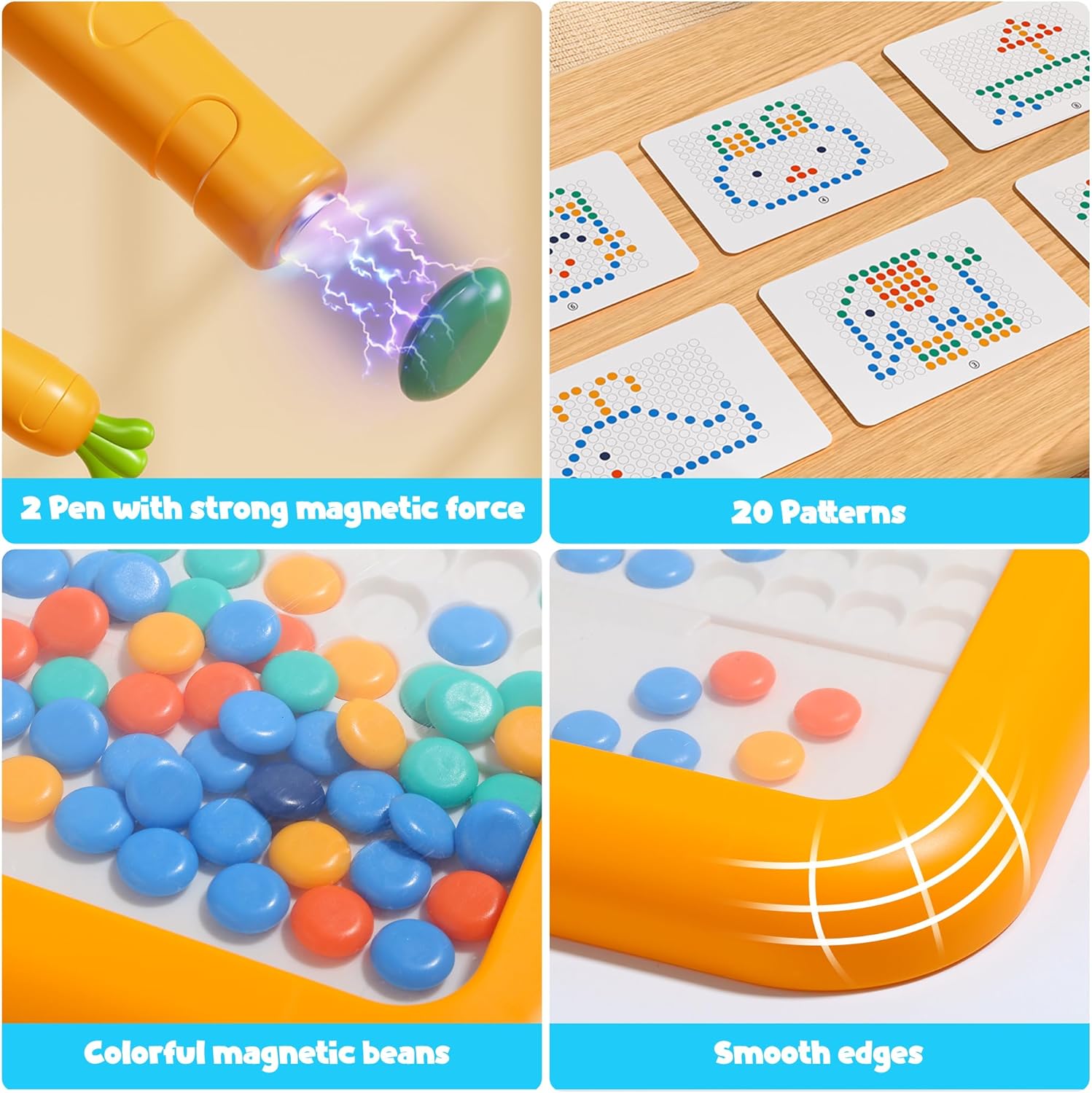 Skirfy – Regalo para niños, tablero de dibujo magnético para niños, actividades de viaje en automóvil, juguetes para niños, juegos Montessori