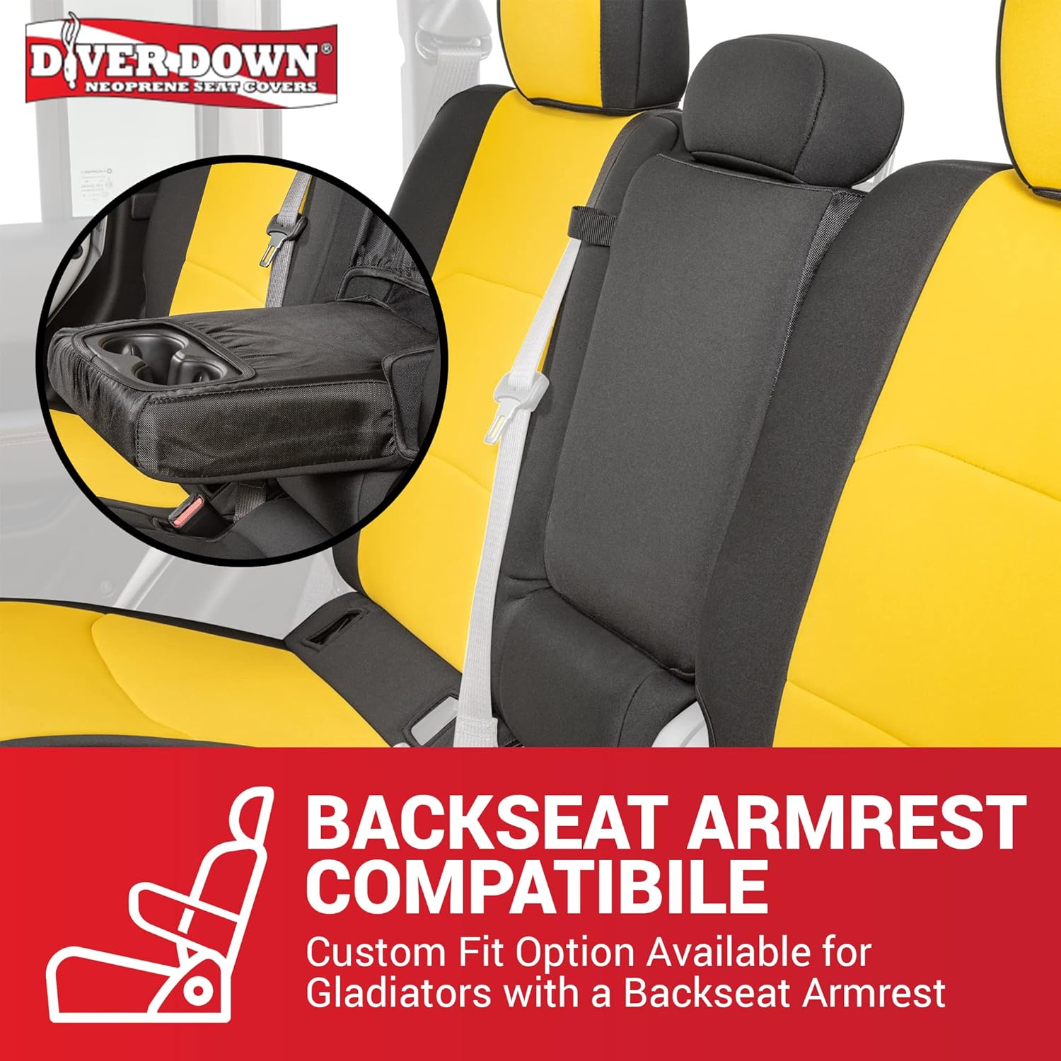 Diver Down Juego de fundas de asiento de neopreno para Jeep Gladiator JT 2020-2022, juego de asiento delantero y trasero, fundas de asiento