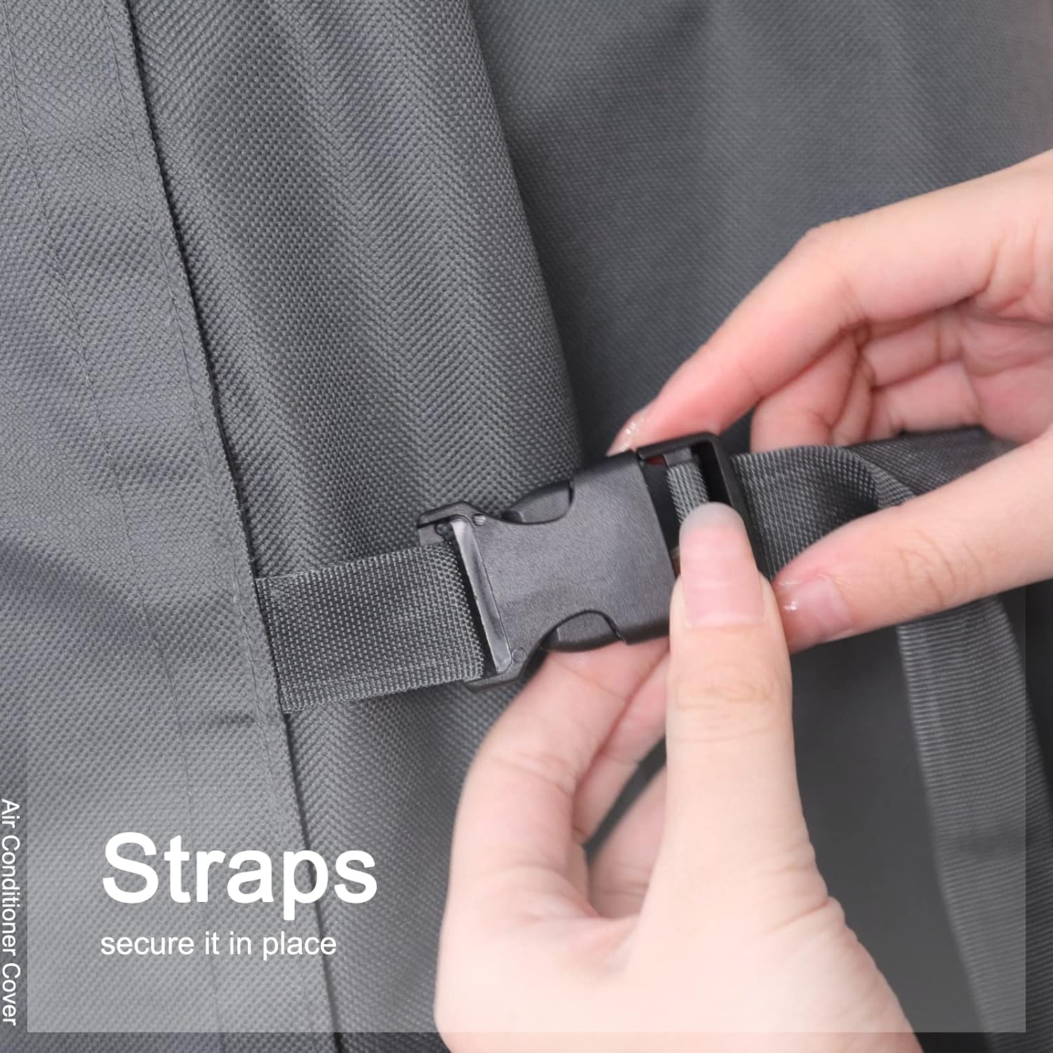 STARTWO Cubierta de aire acondicionado, resistente, impermeable, duradera, para exteriores, parte inferior elástica para un ajuste seguro,