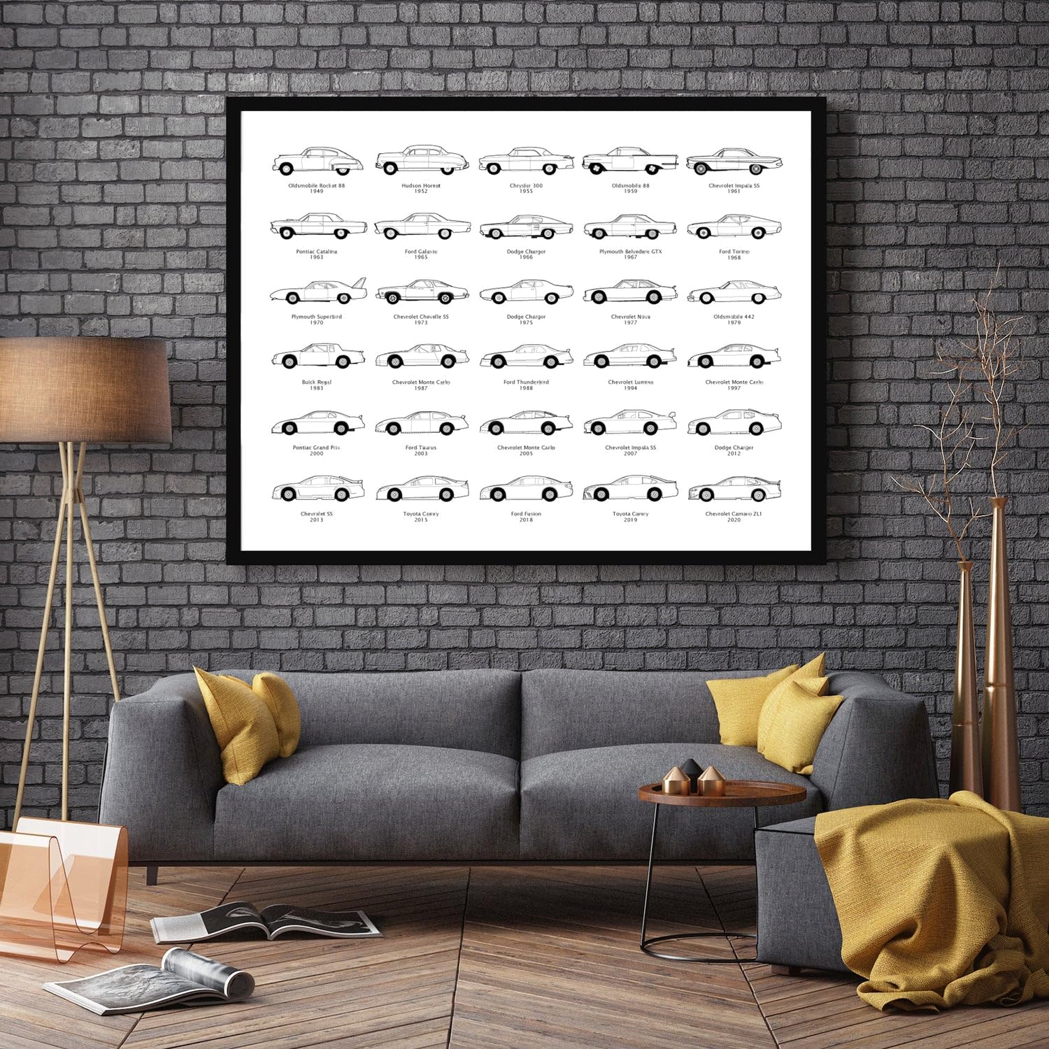 Stock Car Racing Evolution Poster intended for NASCAR Racing Fans – Race Car Generations Print Wall Art  Landscape White, 11×14″ Metallic Paper