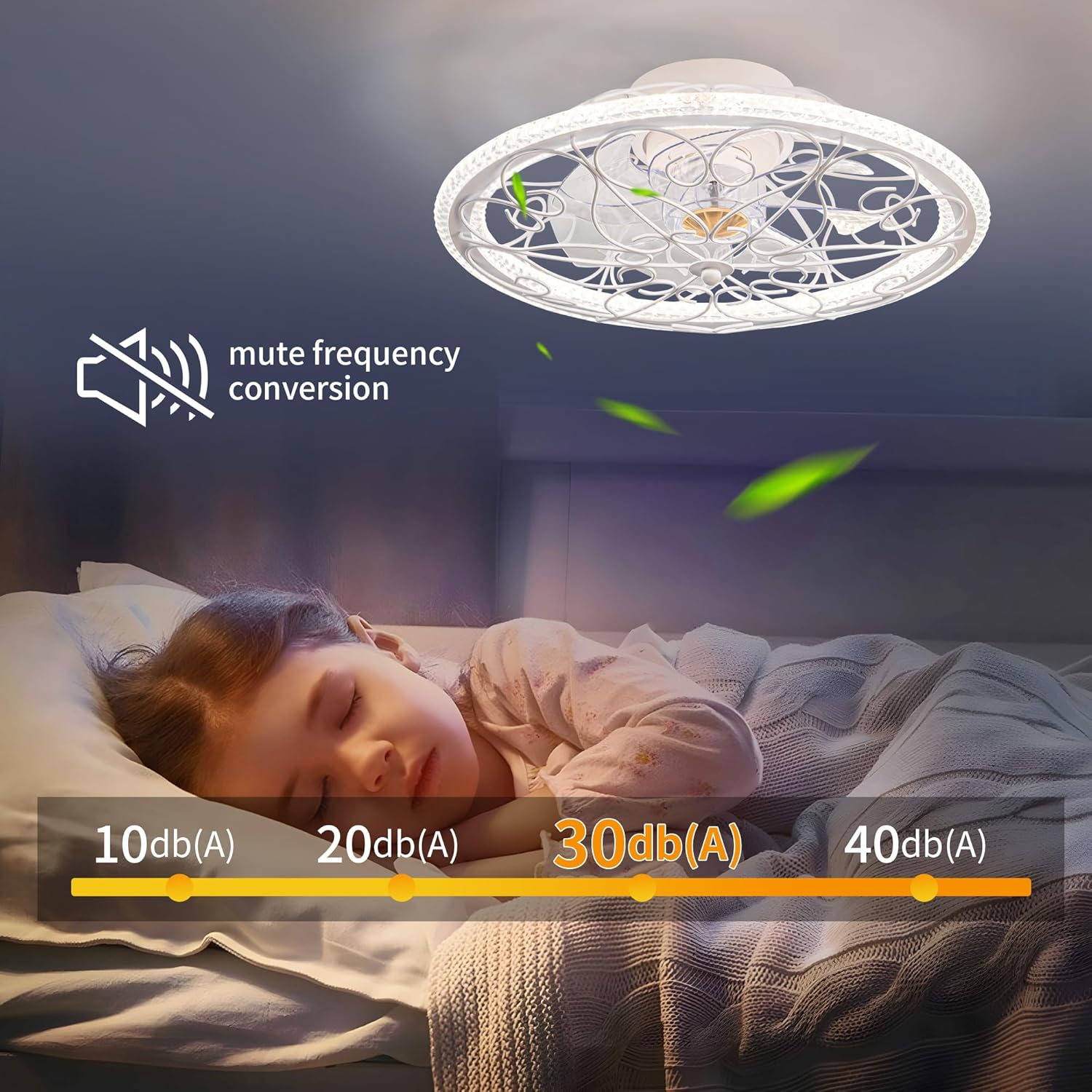 NORFOLK Ventiladores de techo de 20 pulgadas con luces y control remoto, ventilador de iluminación moderno de perfil bajo y montaje empotrado,