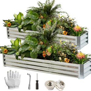 Products – Cama de jardín elevada de metal para exteriores de 4 x 3 x 2 pies, jardinera de raíces profundas para verduras, flores, hierbas y guantes Products – Cama de jardín elevada de metal para exteriores de 4 x 3 x 2 pies, jardinera de raíces profundas para verduras, flores, hierbas y guantes