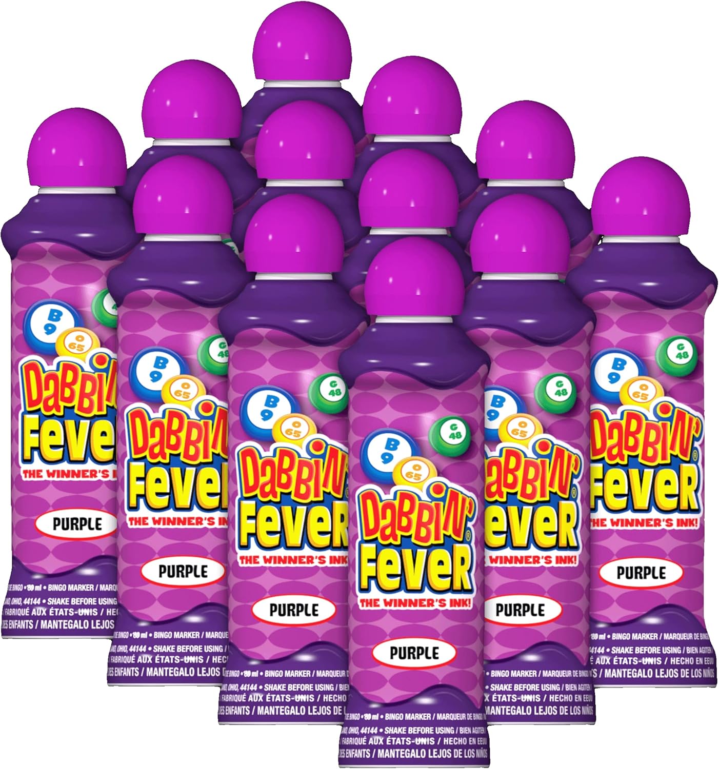 Dabbin’ Fever Bingo Daubers One Dozen – Dabbers de tinta de 3 onzas (morado)