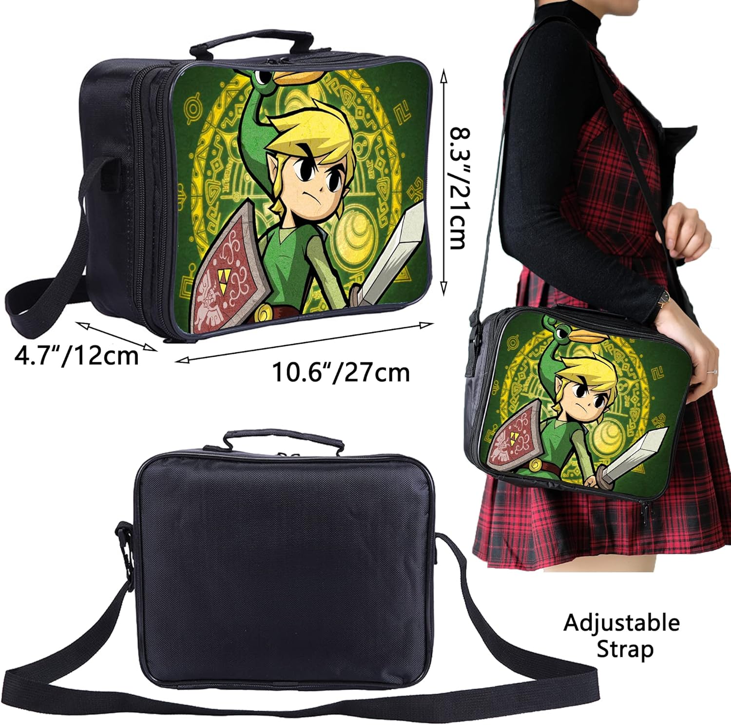 Qushy Fiambrera para adultos, bolsa de almuerzo unisex para adultos