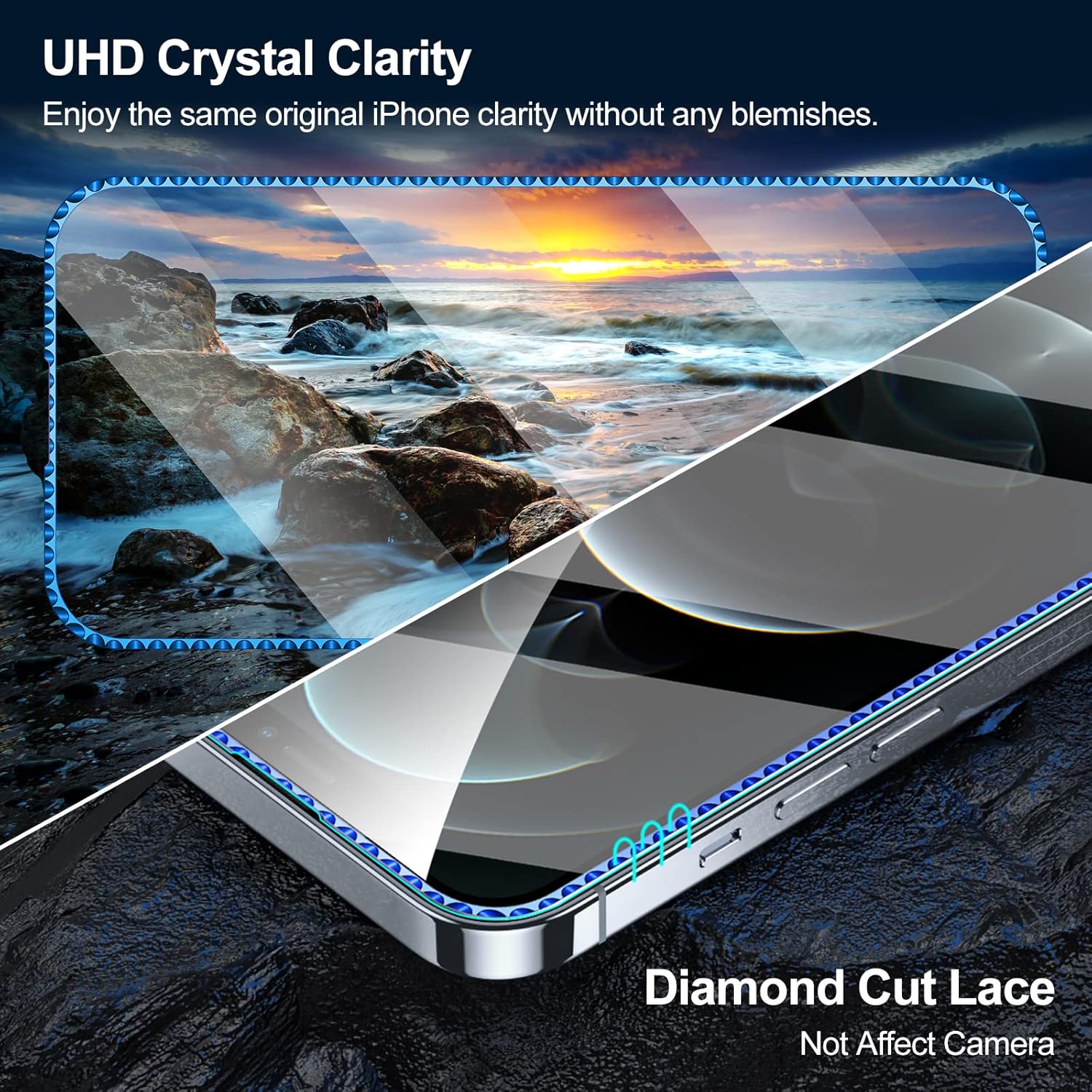 HianDier Funda tipo cartera para iPhone 12 Pro MAX con pulsera, protector de pantalla + funda para cámara, con ranura para tarjeta de crédito, funda