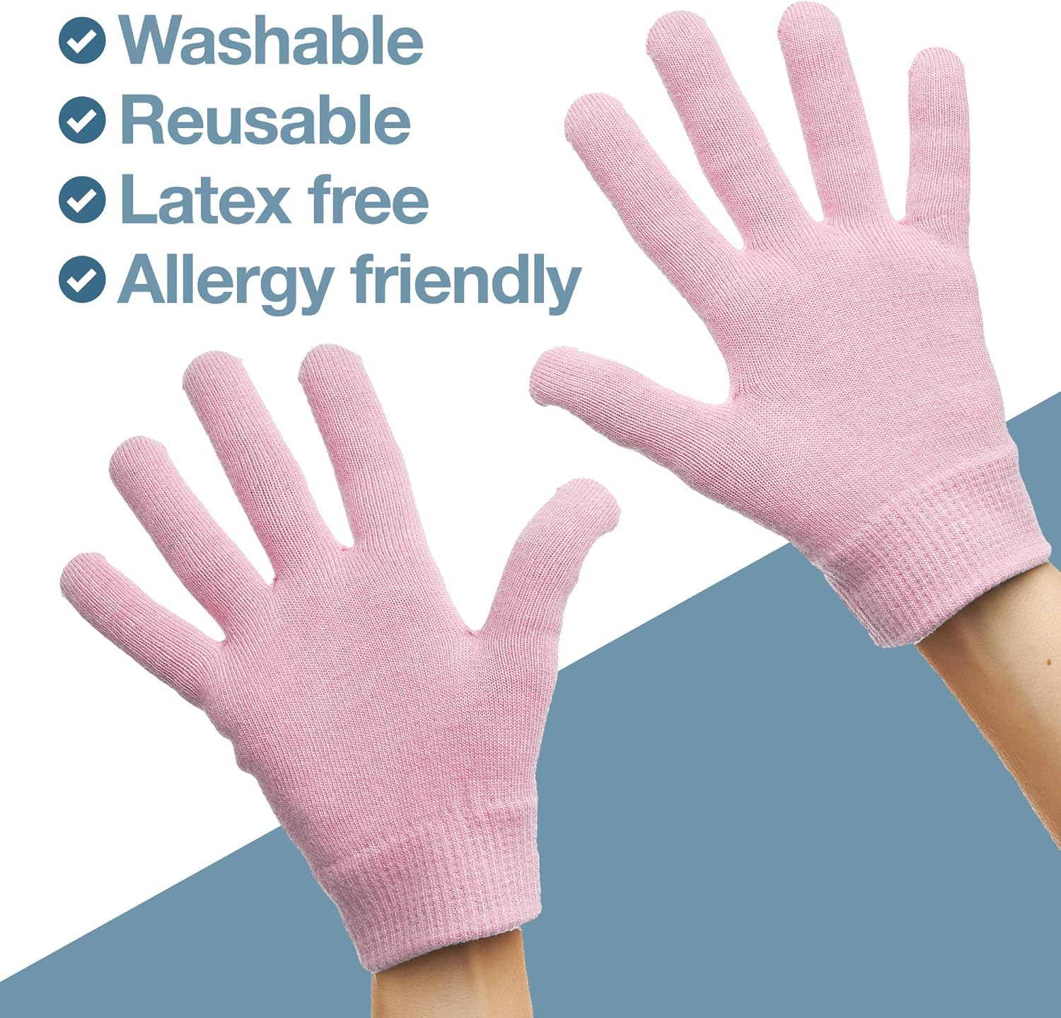ZenToes Guantes hidratantes con forro de gel, tratamiento para manos secas, 1 par de guantes hidratantes para curación de manos agrietadas, reparan