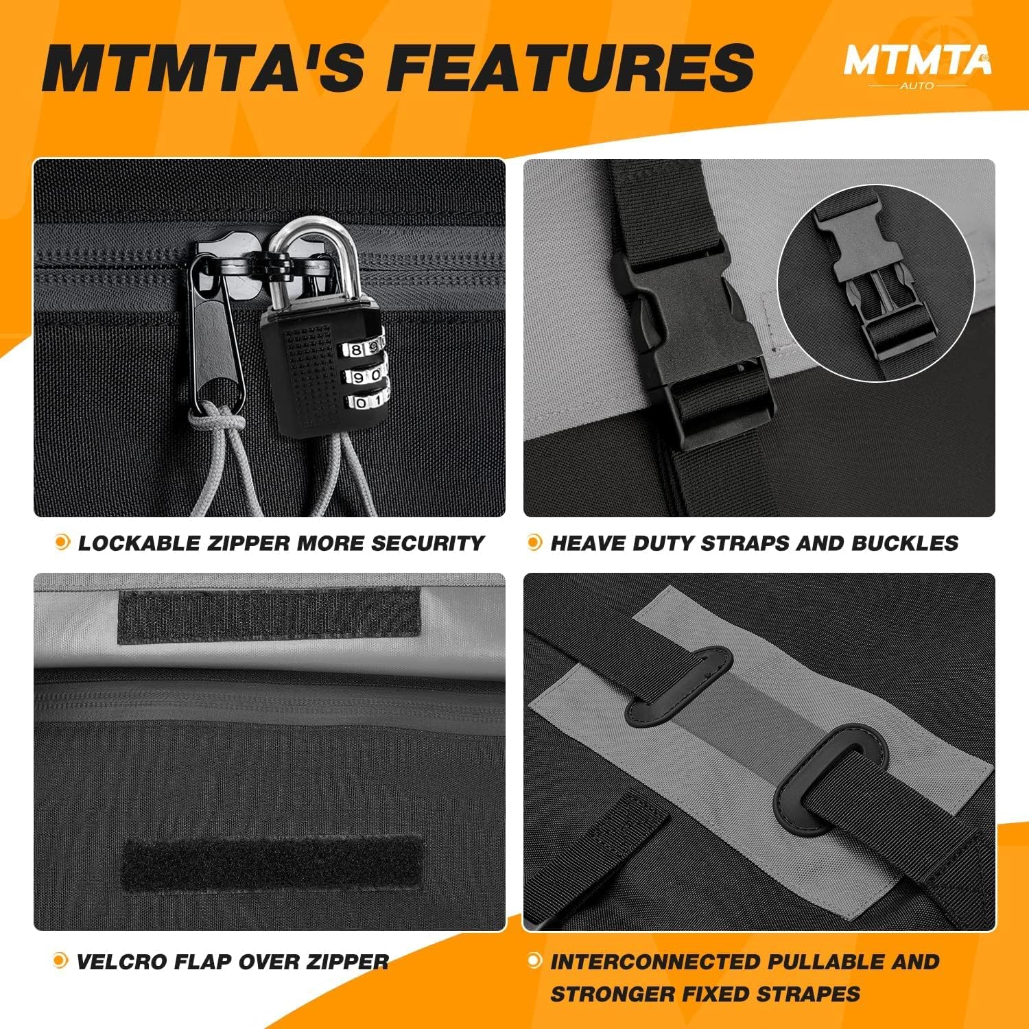 MTMTA Portaequipajes para techo de automóvil, 100% impermeable, a prueba de nieve, 23 pies cúbicos, para todos los autos consin estante +