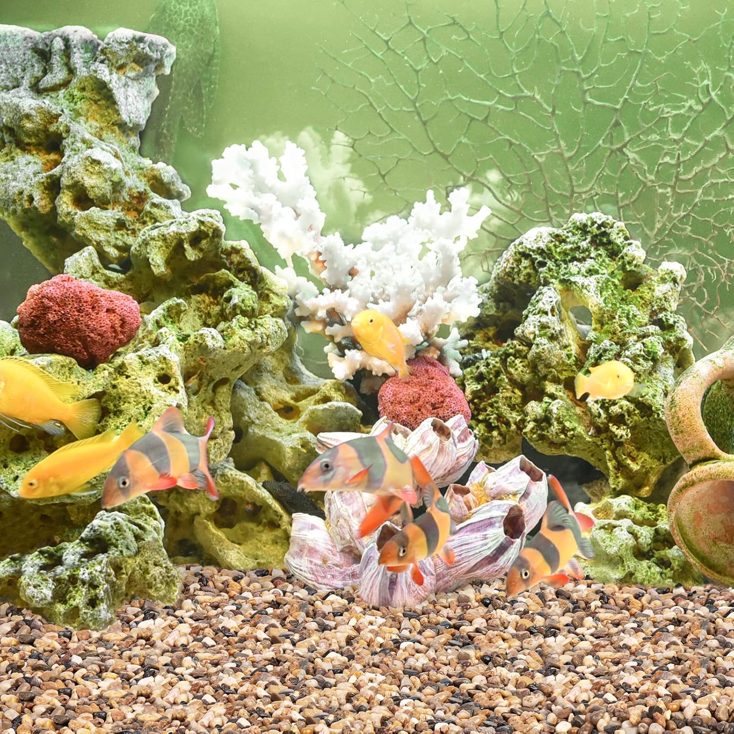 GASPRO Grava de guisantes para acuario, pecera, 5 libras, arena natural de guijarros de 15 pulgadas para plantas, suculentas, cactus, textura mate,