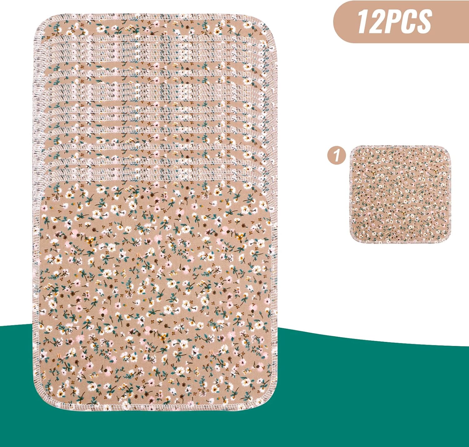 UNIMEIX Paquete de 12 toallas de papel reutilizables, lavables, sin residuos, reutilizables, ecológicas, sin papel, para Kichen, 9.8 pulgadas