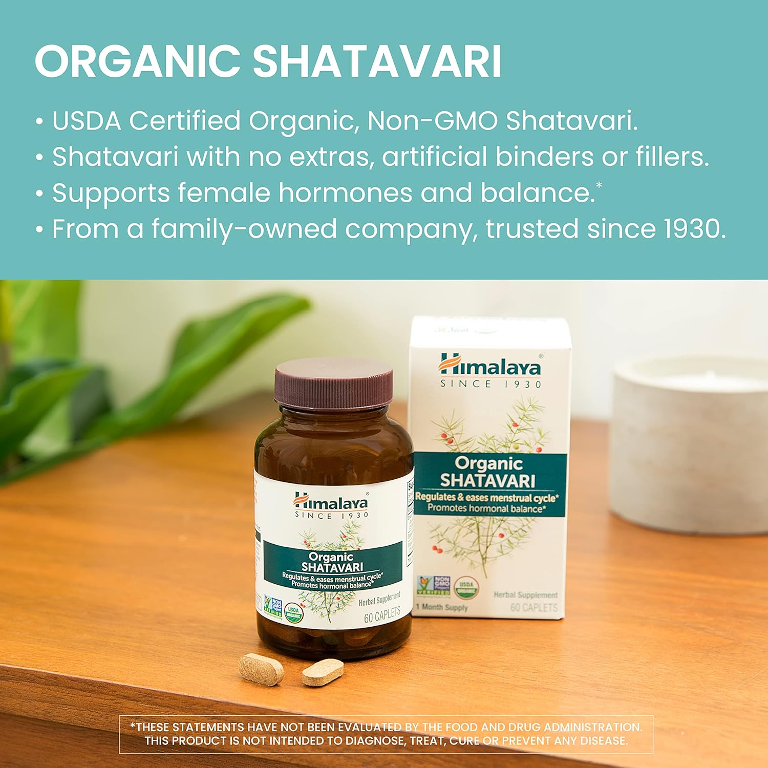 Himalaya Shatavari orgánico para el síndrome premenstrual, alivio de los calambres menstruales, apoyo para la menopausia y salud de la mujer, 1,300