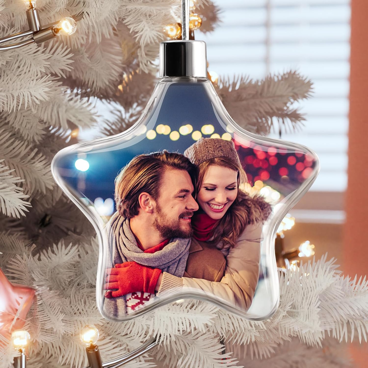 Adorno de bola de Navidad con foto personalizada, texto con imagen personalizada, pequeña bola colgante, árbol de Navidad, decoración del hogar,