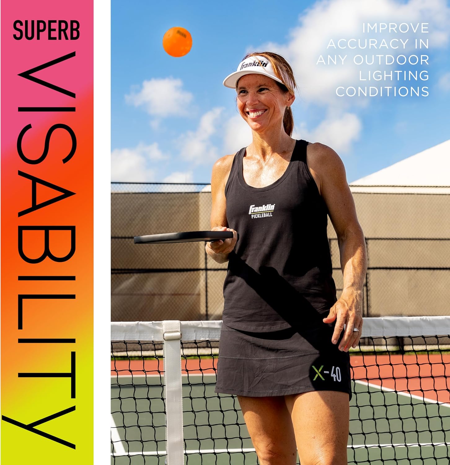 Franklin Sports Pelotas de pickleball para exteriores, bolas de pickleball X-40, aprobadas por Estados Unidos (USAPA), bola oficial del US Open Ball