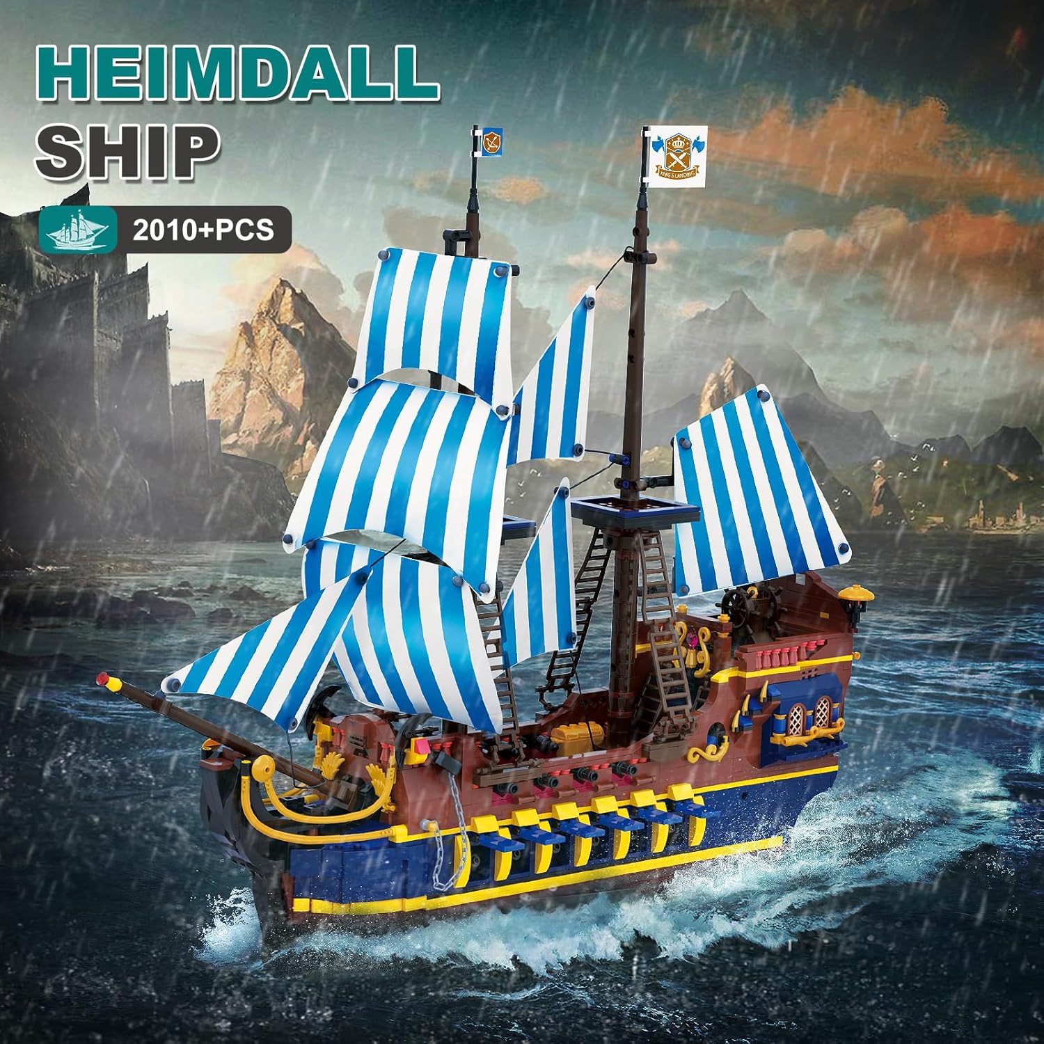 YESHIN Kit de bloques de construcción modelo de barco piratas, MOC Sailboat Model Construction Set to Build, regalo para niños de 8 años + + adultos