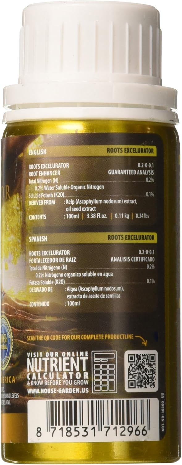 House & Garden HGC749608 Roots Excelurator Gold Solución de clonación hidropónica, 3.4 fl oz