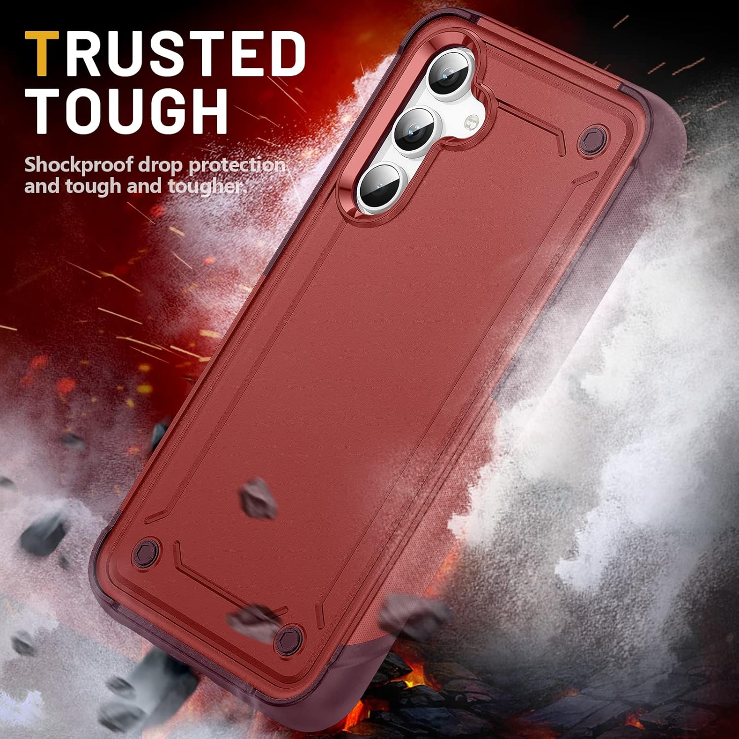 Funda para Samsung Galaxy A54 5G con protector de pantalla, policarbonato de doble capa + parachoques suave, grado militar, resistente, a prueba de