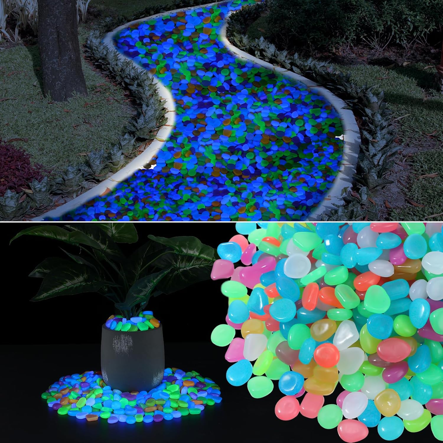 3000 rocas que brillan en la oscuridad de 1 pulgada, rocas que brillan en la oscuridad, piedras que brillan en la oscuridad, piedras que brillan en