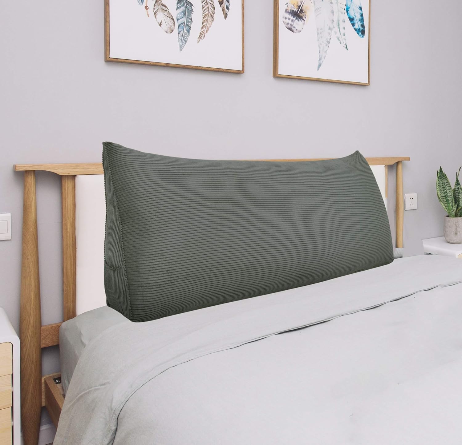 Almohada de cuña para cabecero, tamaño Queen XXL, almohada para respaldo de cama, cojín de respaldo para leer, ver la televisión, trabajar sentado