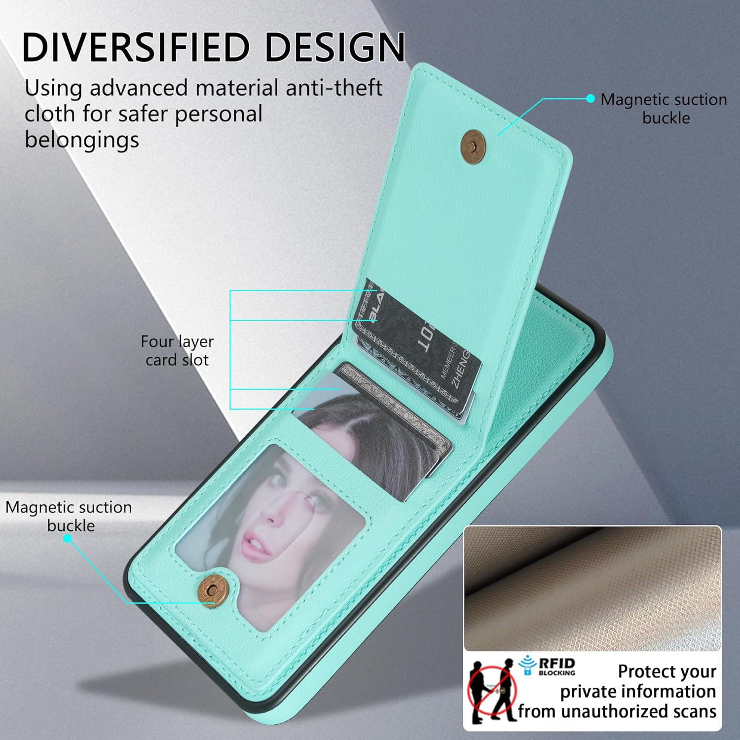 Asuwish Funda de teléfono para Samsung Galaxy A54 5G Funda tipo cartera con protector de pantalla de vidrio templado y RFID delgado soporte para