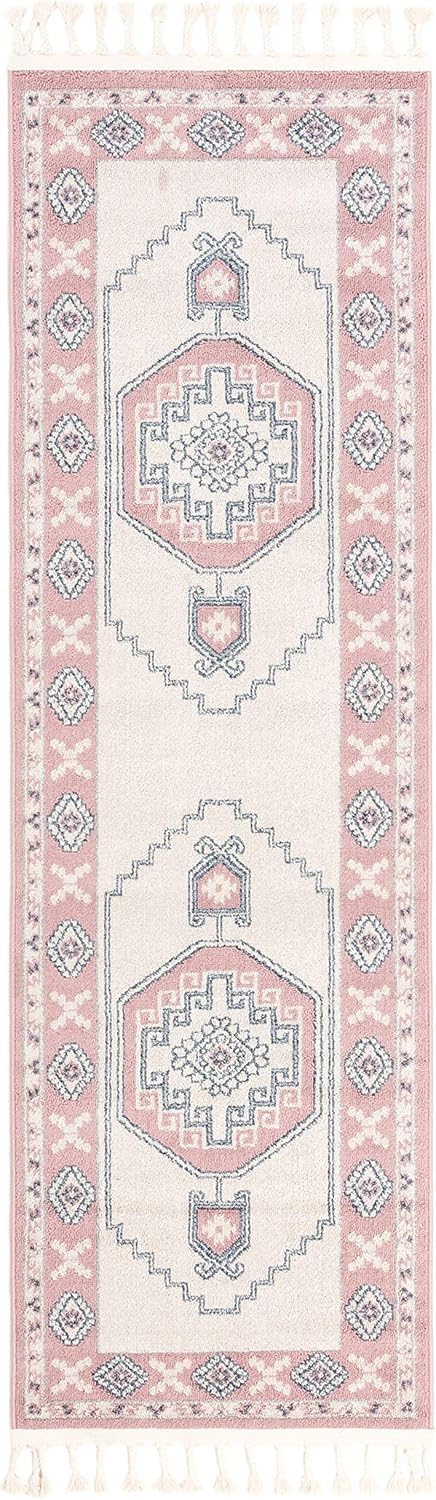 Well Woven – Tapete con diseño de enrejado marroquí, color azul claro