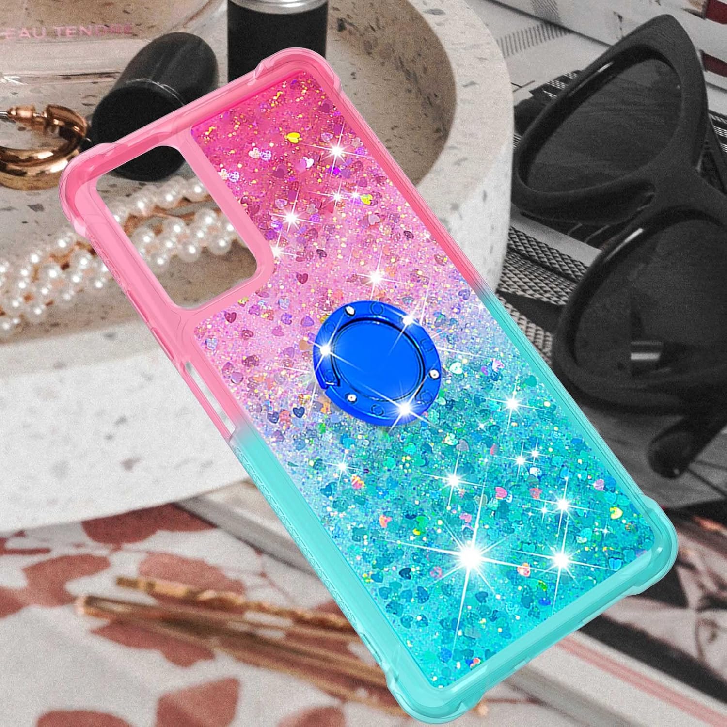 Monwutong Funda de teléfono para Xiaomi Redmi Note 11 Pro 5G4G, brillante efecto arena movediza TPU parachoques con cuatro esquinas cubierta de